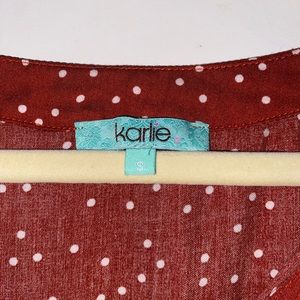 Karlie red polka dot shirt